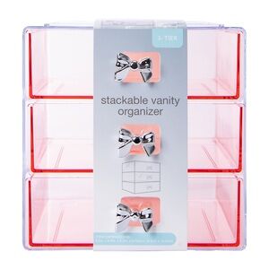 NWT Stackable Acrylic Vanity Organizer 3-Tier Makeup Jewelry Storage
